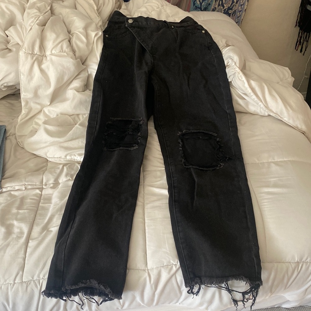 black denim jeans